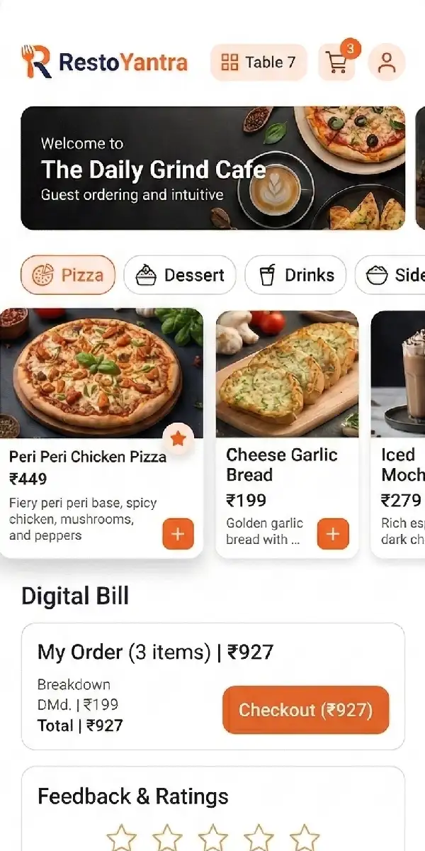 Zomato Style QR Menu Interface